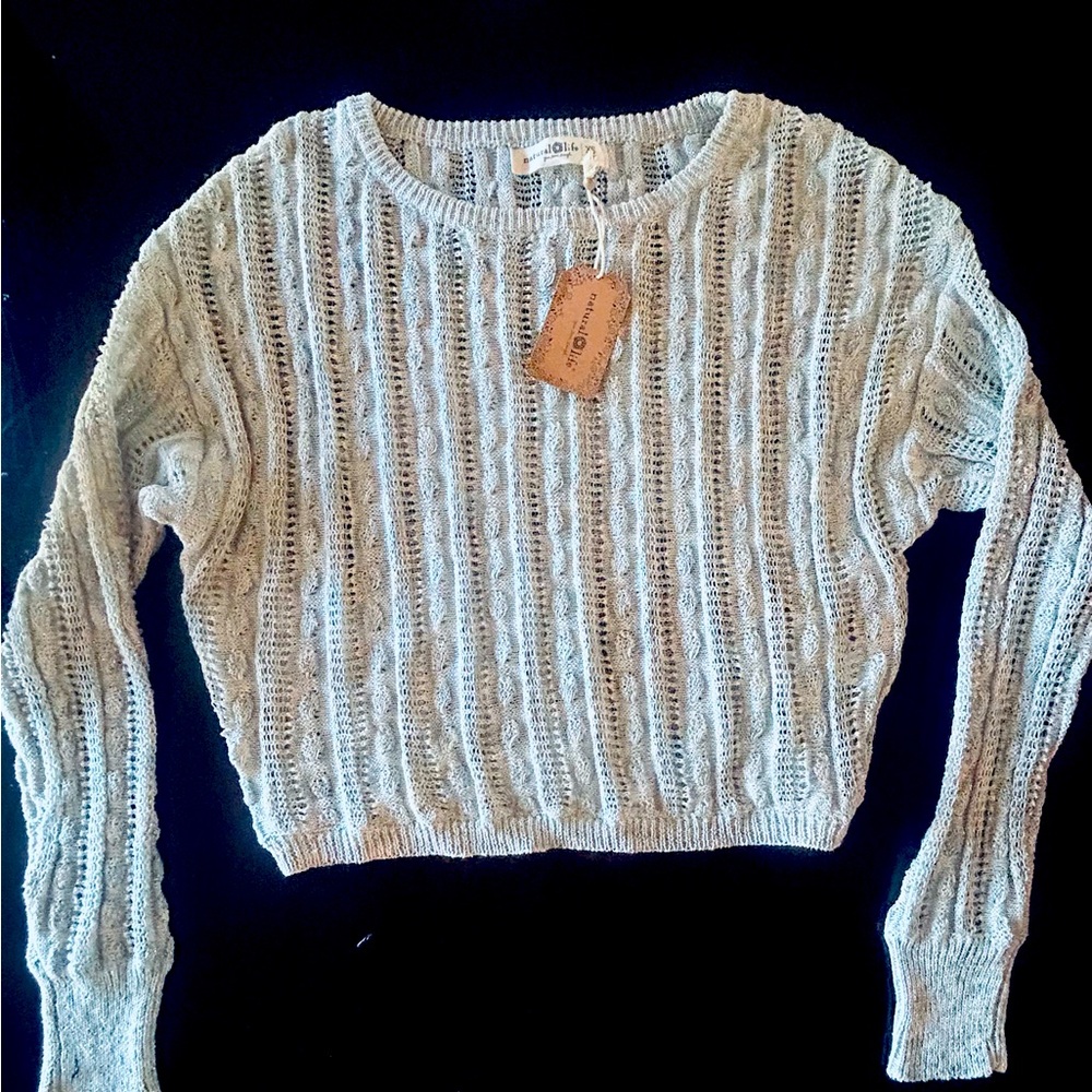 Natural Life Layering Sweater, Blue/Silver, XS